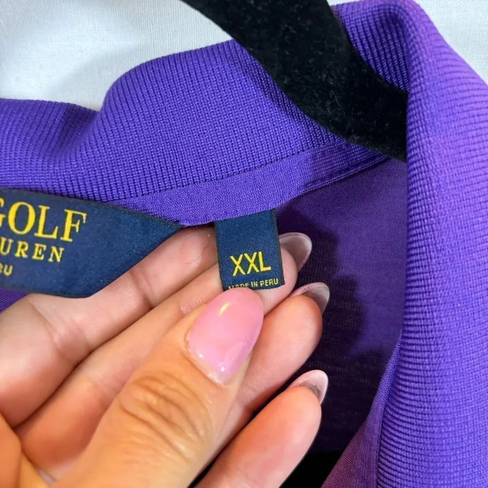 Rare Men’s Polo Ralph Lauren Gold PurpleUS Open Oakmont 2016 Polo Golf Shirt XXL